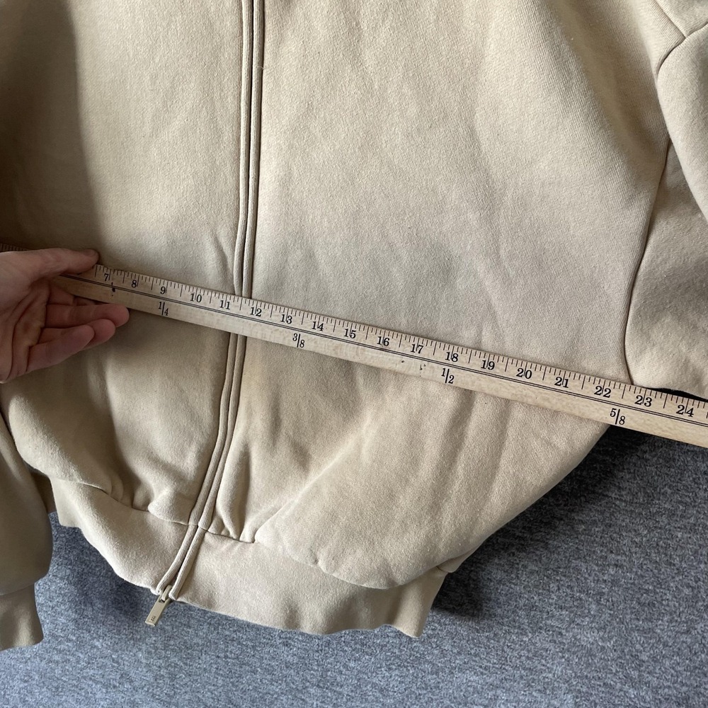Fear Of God Essentials Sweatshirt Small Beige Full Zip Mock Neck Fleece - Picture 8 of 11
